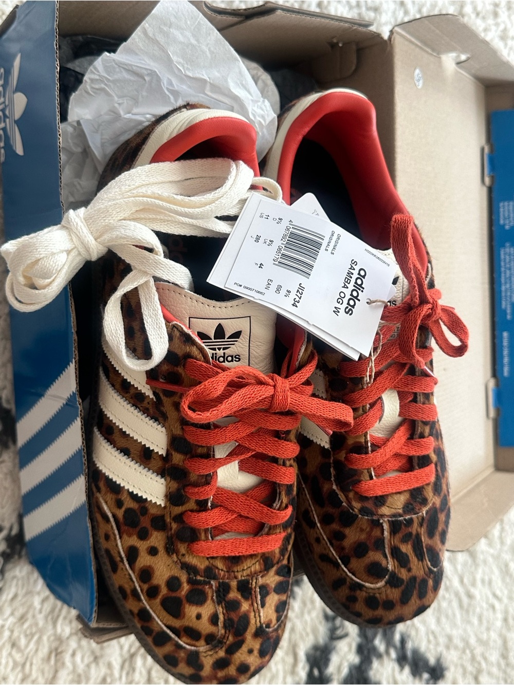Women’s size 11 NWT never worn adidas Samba OG Cheetah Print Sneakers- authentic - Picture 2 of 5